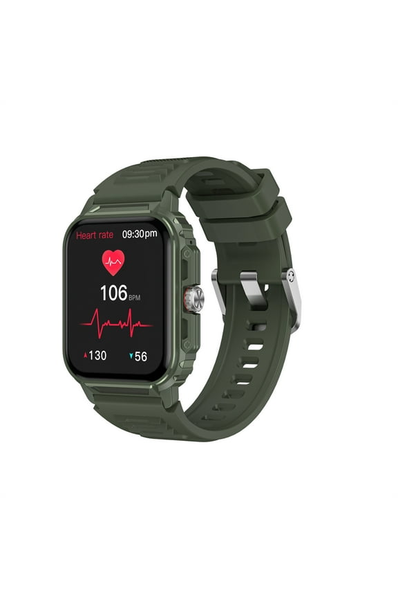 Three-Proof Bluetooth Talk Casual Smart Watch Fitness Rotation List NFC Control Encoder Metal Case 1.85Inch Full-Touchs Screen 110 Sport Mode IP67,Green,for Father Dad
