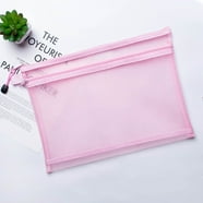 MECCANIXITY Mesh Zipper Pouches - 6 Pack Colorful A4 Document Bags For Office & Travel Organization