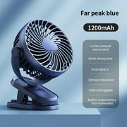 YiBai USB Mini Wind Power Handheld Clip Fan Convenient And-quiet Fan Portable Student Cute Small Cool Ventilador, Blue #N.2540