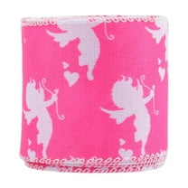 YiBai Valentines Day Ribbon Heart Love Handitechnology Ribbon Polyester Wired Ribbon Wrapping Ribbon Valentines Wreath Bow For Holiday Decoration, D