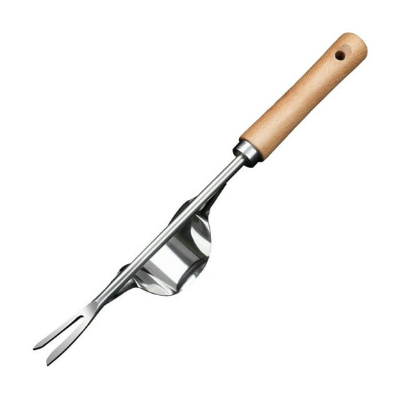 YiBai Weed Puller Tool, Stainless Steel Weeder Manual Weeder With Wooden Handle Manual Weeder Puller Mower For Garden Yard, A #.398
