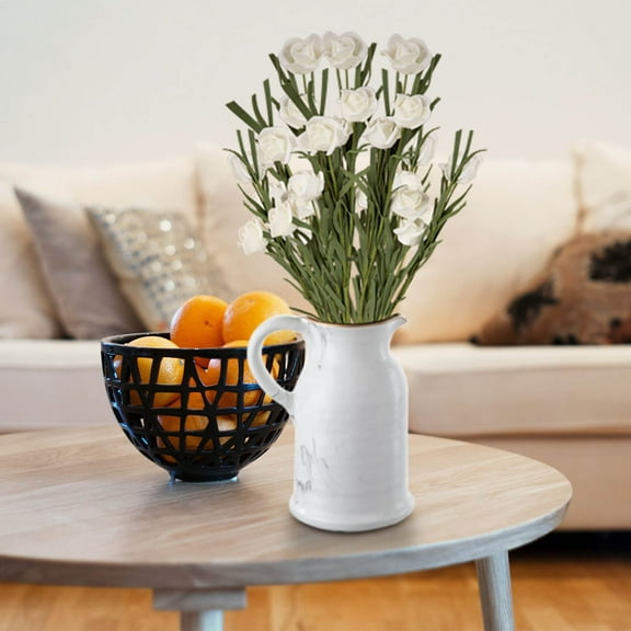 YiBai White Artificial Flowers for Outdoors Imitation Flower Home Decoration Wedding Handheld Flower Wall Artificial Flower #.356