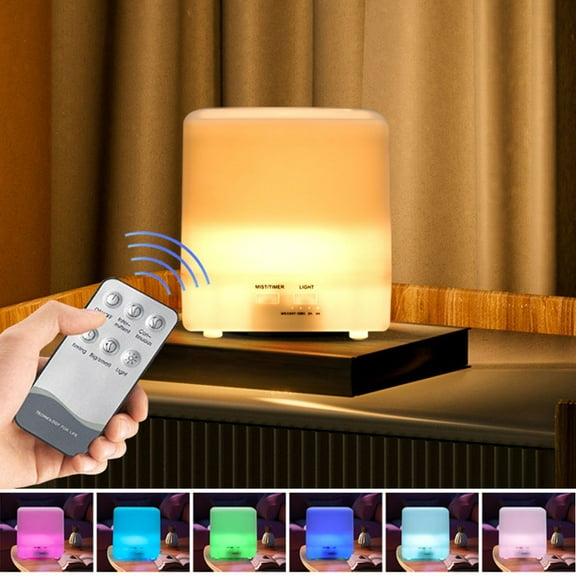 YiBai White Humidifiers for Bedroom, Oil Diffuser, Remote Control Aromatherapy Oil Diffusers Cool Mist Humidifier, Waterless Auto-Off And 7 LED Colors For Bedroom, Yoga, SPA, Baby #.2062