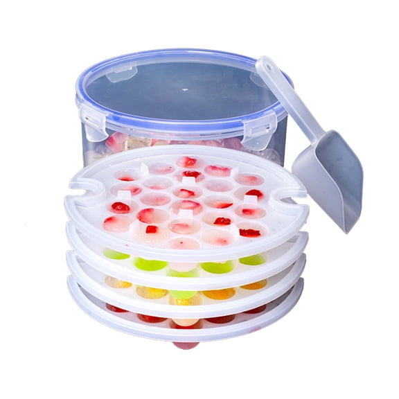 YiBai White Ice Tray Ice Box Ice Cubes Household Ice Maker Refrigerator Freezer Ice Cubes Box -4-layer