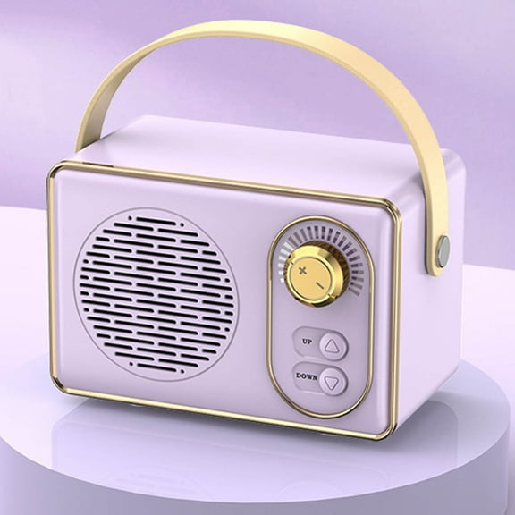 YiBai Wireless Retro Bluetooth Speaker Outdoor Plug-in U Disc Audio Mini Portable Bluetooth Speaker Computer Audio,Purple,for Father Dad