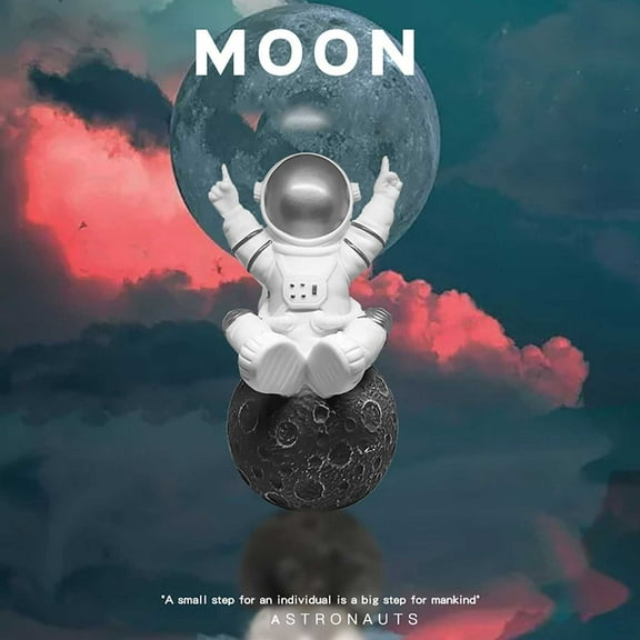 YiBai Y-388 Astronaut Smart Wireless Bluetooth Speaker Mini Smart Subwoofer Portable Radio Card Audio,Silver,for Father Dad