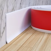 YiFeng 4'' (W) x 40' (L) White Flexible Skirting Board Trim, Self-Adhesive PVC Skirting Trim Covers