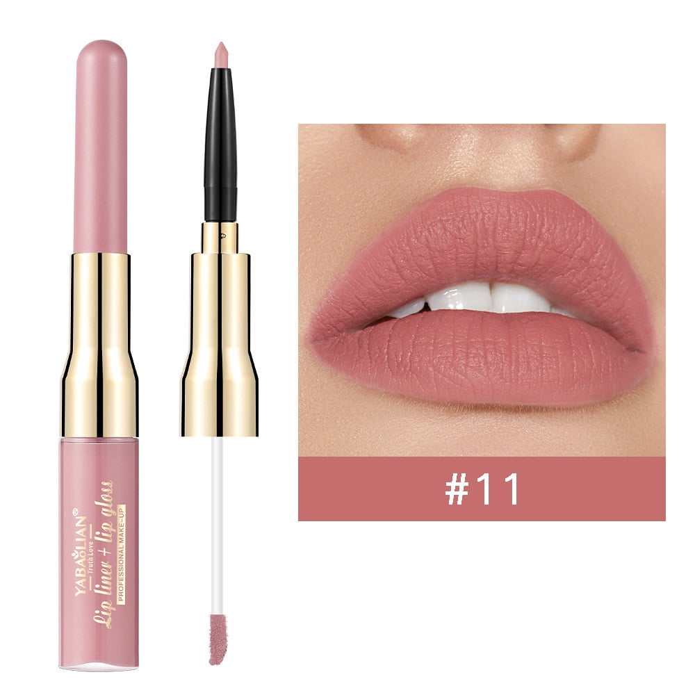 YiFudd 2 IN 1 Lip Liner & Liquid Lipstick, Long Lasting 24 Hour Matte
