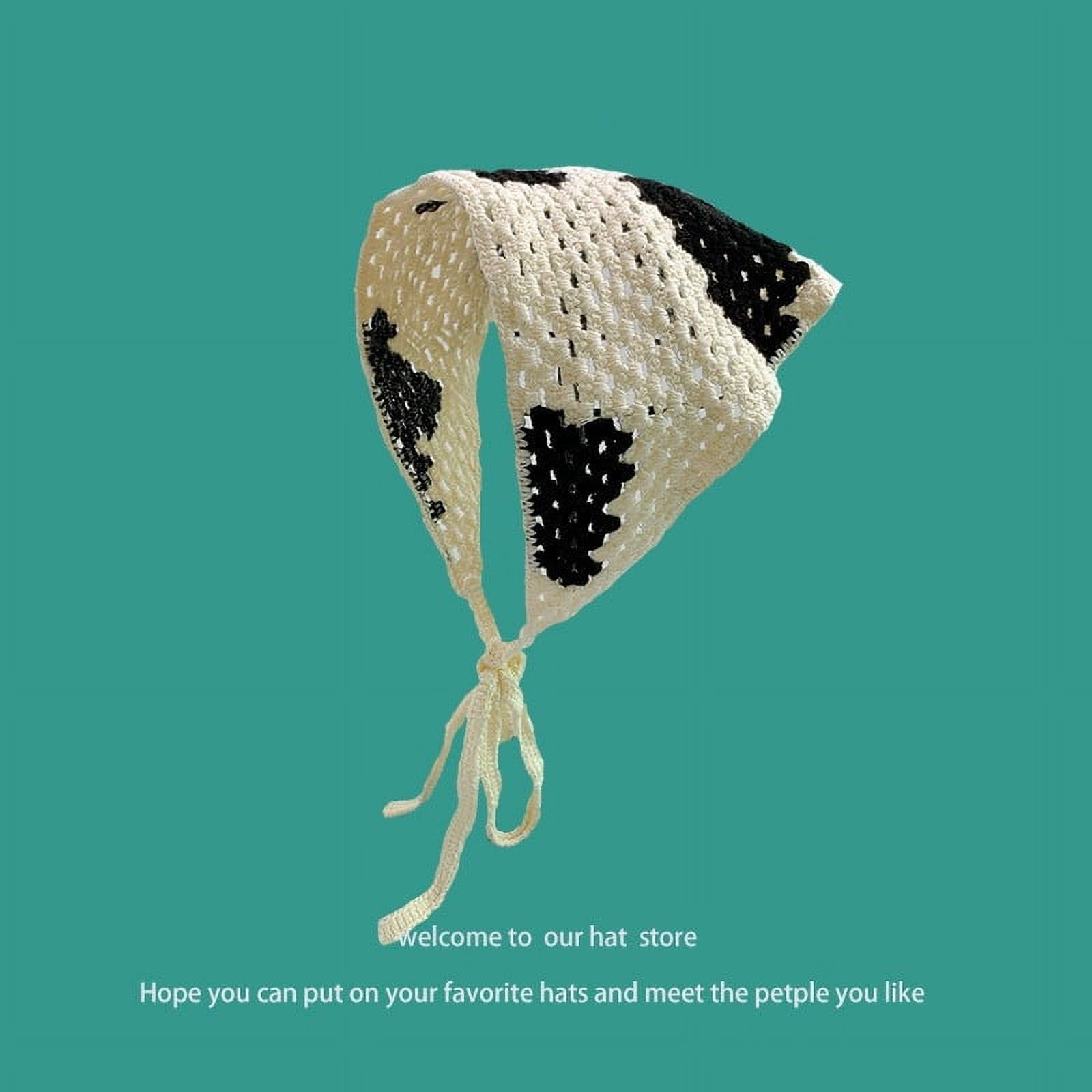 YiFudd 9options Hand Crocheted Hollow Three Corner Scarf Sweet And