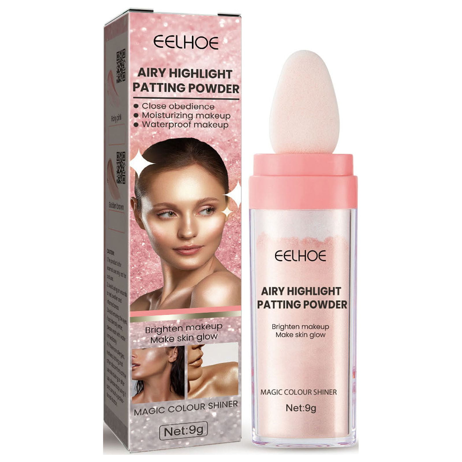 YiFudd Airy Highlight Patting Powder,Highlighter Powder Stick,Body Glitter Powder Stick