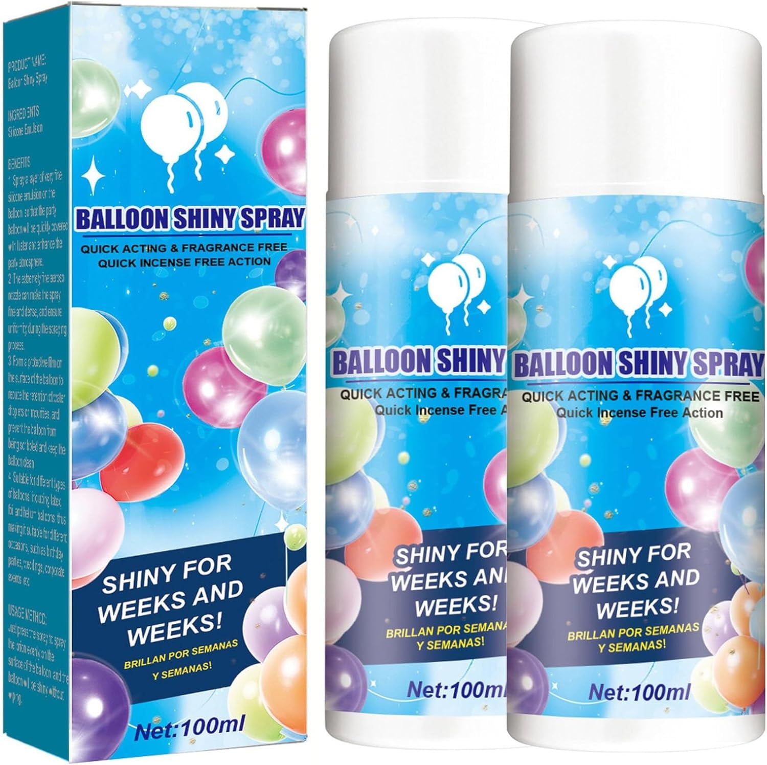  Balloon Shine Spray, 100ml Brillo Para Globos Spray