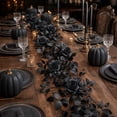 thumbnail image 1 of YiFudd Black Halloween Rattan Garland, 78.7in Soft Vine with Black Roses for Gothic Porch Mantel Party Decor, 1 of 7