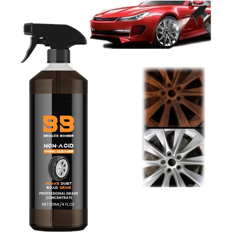 YiFudd Bronze Bomber Non-Acid Wheel Cleaner - Powerful Bronze Bomber Wheel Cleaner Perfect for Cleaning Wheels and Tires, Non-Acid Car Wash Rim Cleaner & Brake Dust Remover Wheel Cleaner