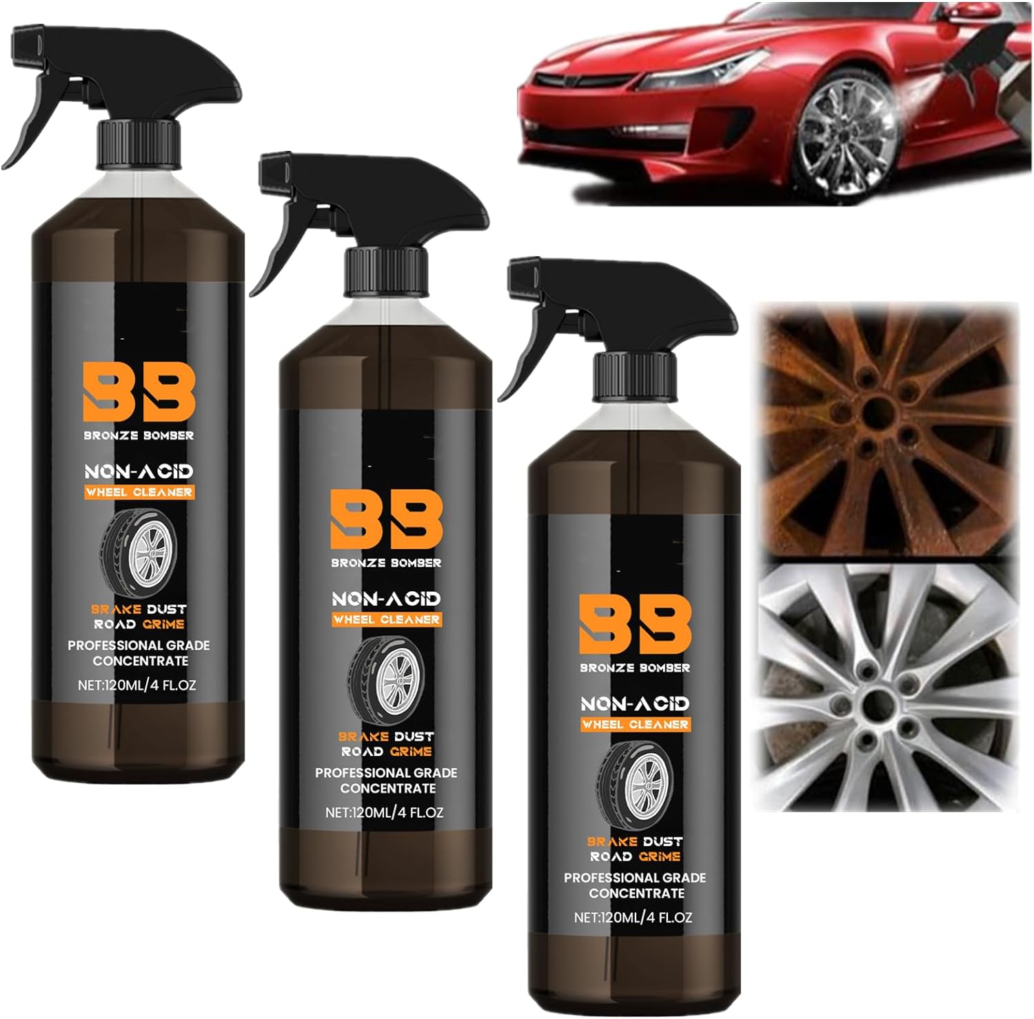 Stealth Brake Bomber Wheel Cleaner, Brake Bomber Spray 120 ml, NonAcid