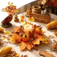 thumbnail image 1 of YiFudd Candlestick Wreath, Autumn Pumpkin Maple Leaf Tabletop Decoration, 13.78 Inch, 1 Piece, 1 of 6