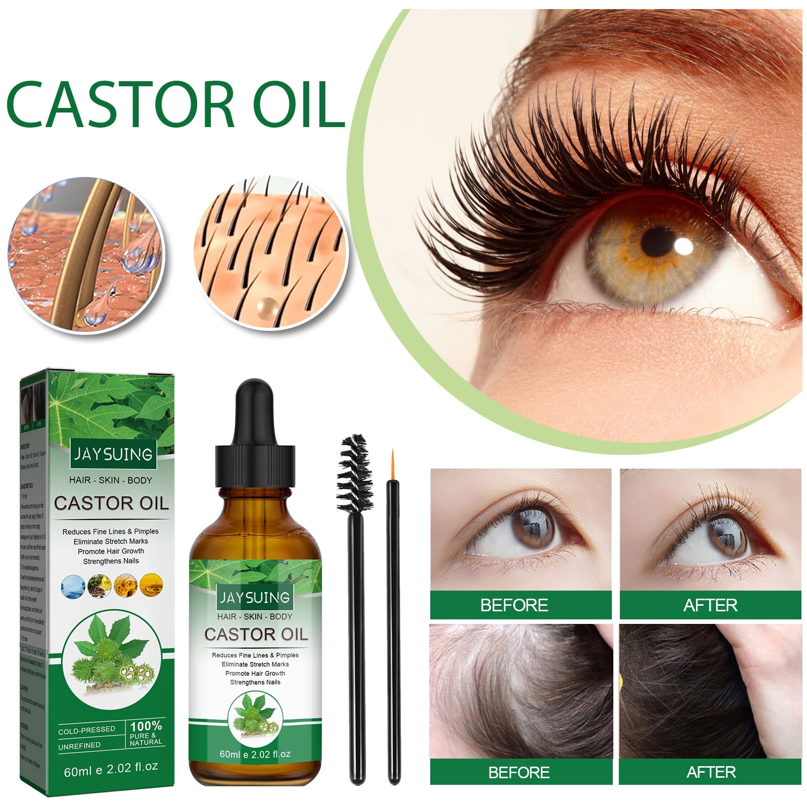 Yifudd Eyelashes Growth Essential Oil Eyebrow Hair Growth Liquid