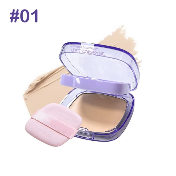 YiFudd Full Coverage Creamy Cushion Foundation 1# Ivory, 24H Long-Lasting Matte Finish for All Skin Types, 15g / 0.53 oz
