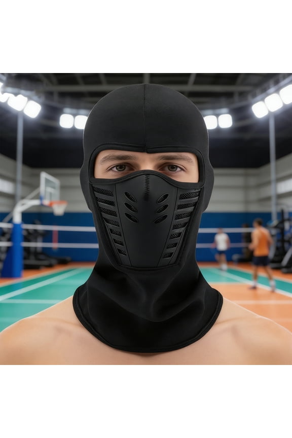 Heated Ski Mask Winter Windproof Full Face Cover, Heated Face Mask for Winter Motorcycle Cycling and Skiing, Heated Mask with Breathable Design for Cold Weather Outdoor Sports,Black