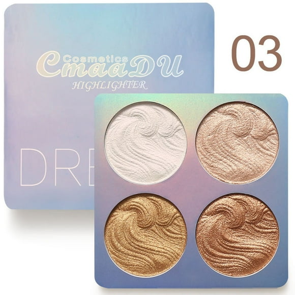 YiFudd Highlighter Palette Highlighter Makeup - Glow Bronzer Powder Makeup Highlighter Kit With Mirror - Vegan, Cruelty Free & Hypoallergenic