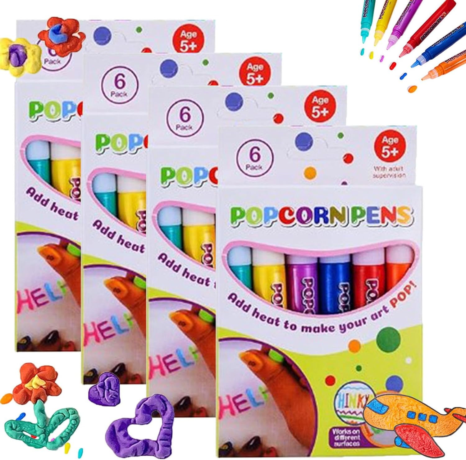 lfjfaecx Magic Puffy Pens for Girls, Ljjfbsdg Bubble Pen, Magic Popcorn  Color Paint Pen, Print Bubble Pen Puffy 3D Art Safe Pen, Magic Colour DIY