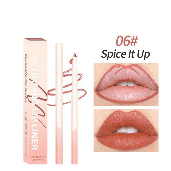 YiFudd Matte Lip Liner Pencil #06 Spice It Up, Waterproof Long-Lasting Transfer-Proof Lip Definer, High Pigmented Lip Outline Makeup Pencil, 0.3g / 0.01 oz