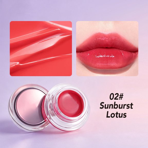 YiFudd Multi-Use Cream 02 Sunburst Lotus, Glossy Lip Mud Eyeshadow & Blush for Brightening, All-in-One Cheek Lip Eye Makeup, 6g / 0.21 oz