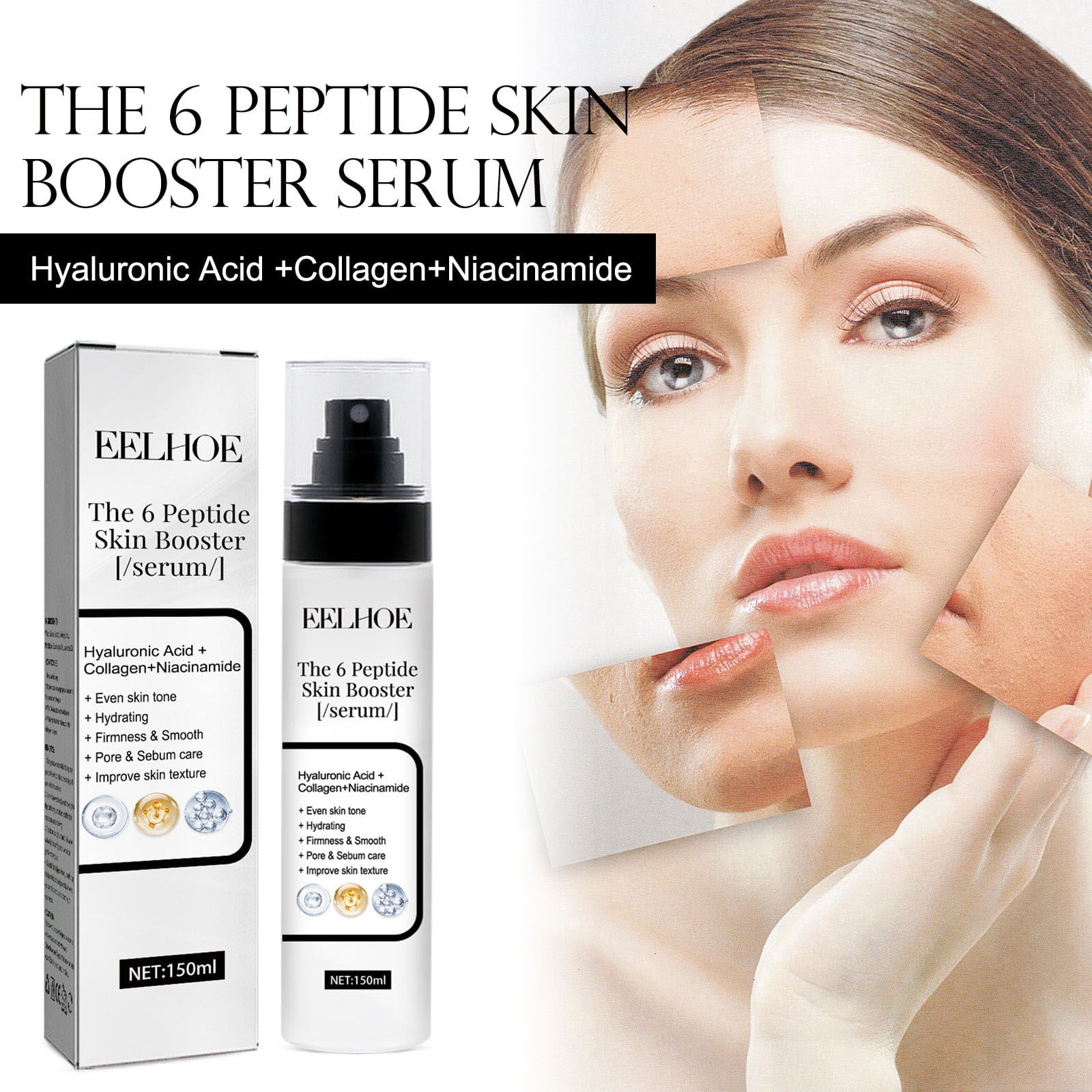 YiFudd Nicotinamide Hyaluronic Essence Skin Collagen Boosting Facial Essence The 6 Peptide Skin