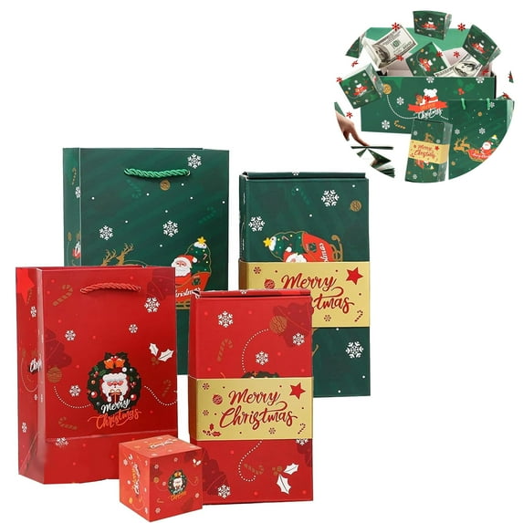 YiFudd Surprise Box Gift Box for Money - Christmas Surprise Box Explosion ,Pop-Up Explosion Gift Box , Money Gift Boxes for Cash Christmas, 2023 New Folding Surprise Gift Box Explosion