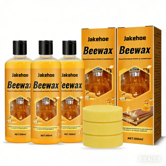 Beeswax Furniture Polish for Wood 3PC - Natural Wood Oil for Protection & Shine - 3.4 fl oz Colorless Polish for Tables, Chairs, and Cabinets