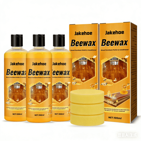 YiFudd Beeswax Furniture Polish for Wood 3PC - 3.4 fl oz for Tables, Chairs, and Cabinets