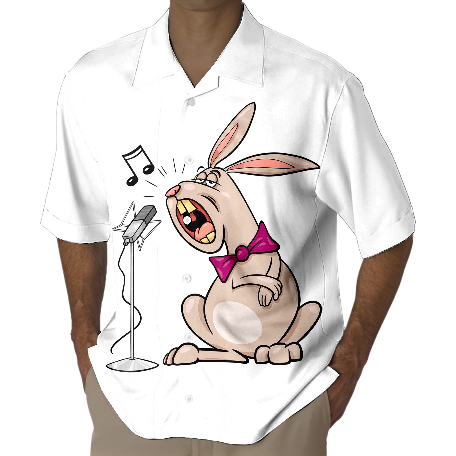 YiHWEI Easter Dress Shirts for Men Regular Fit Xl Mens Easter Short Sleeved Shirt Festive