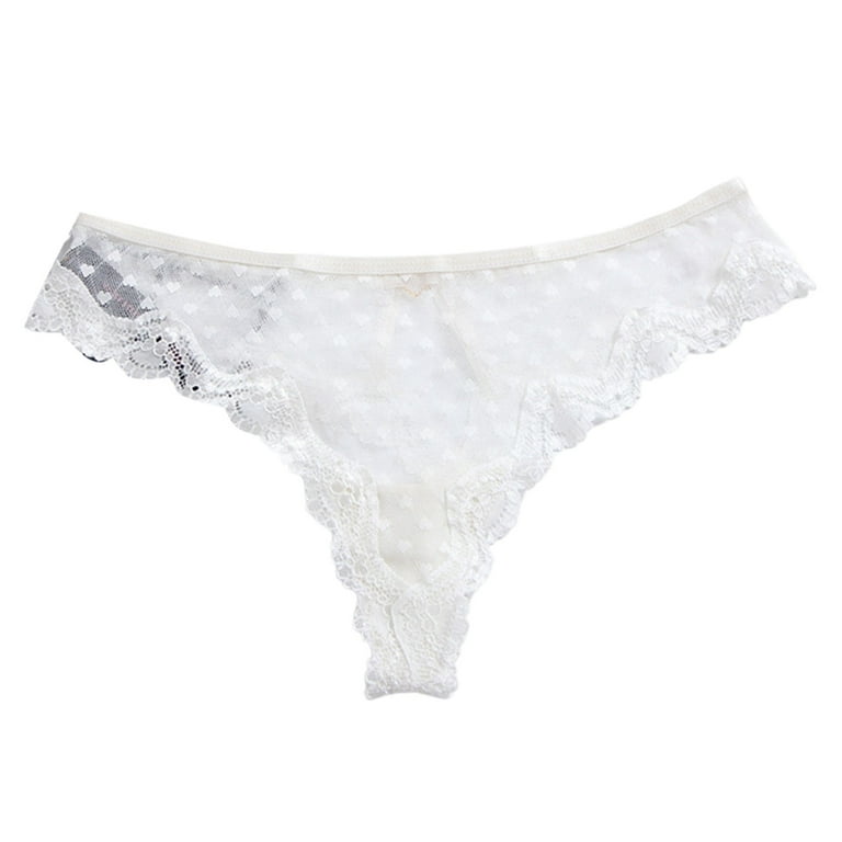 YiHWEI Female Short Valentines Lingerie for Women Lace Edge Pure Desire  Seamless Cotton Crotch Underwear T Pants M