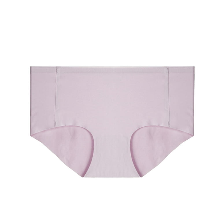 YiHWEI Female Short Women Lingerie Women Solid Color Ice Silk Seamless Mid  Waist Breathable Panties L 
