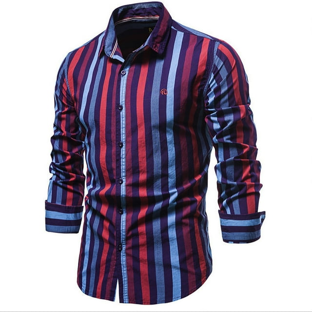 YiHWEI Men's T Shirts Multipack Men's Long Sleeved Striped Shirt
