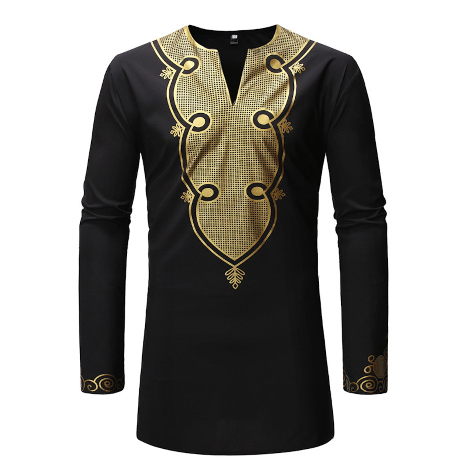 YiHWEI Mens Abaya Thobe Arabic Longline T Shirts Henley Kaftan Banded ...