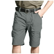 YiHWEI Mens Fashionable Casual Outdoor Lightweight and Breathable Multi Pocket Casual Shorts（Belt Not Included）