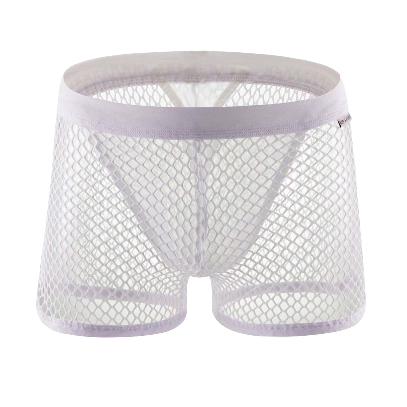YiHWEI Mens Silk Underwear Men's FashiOn Design Sexy Style Mesh Boxers