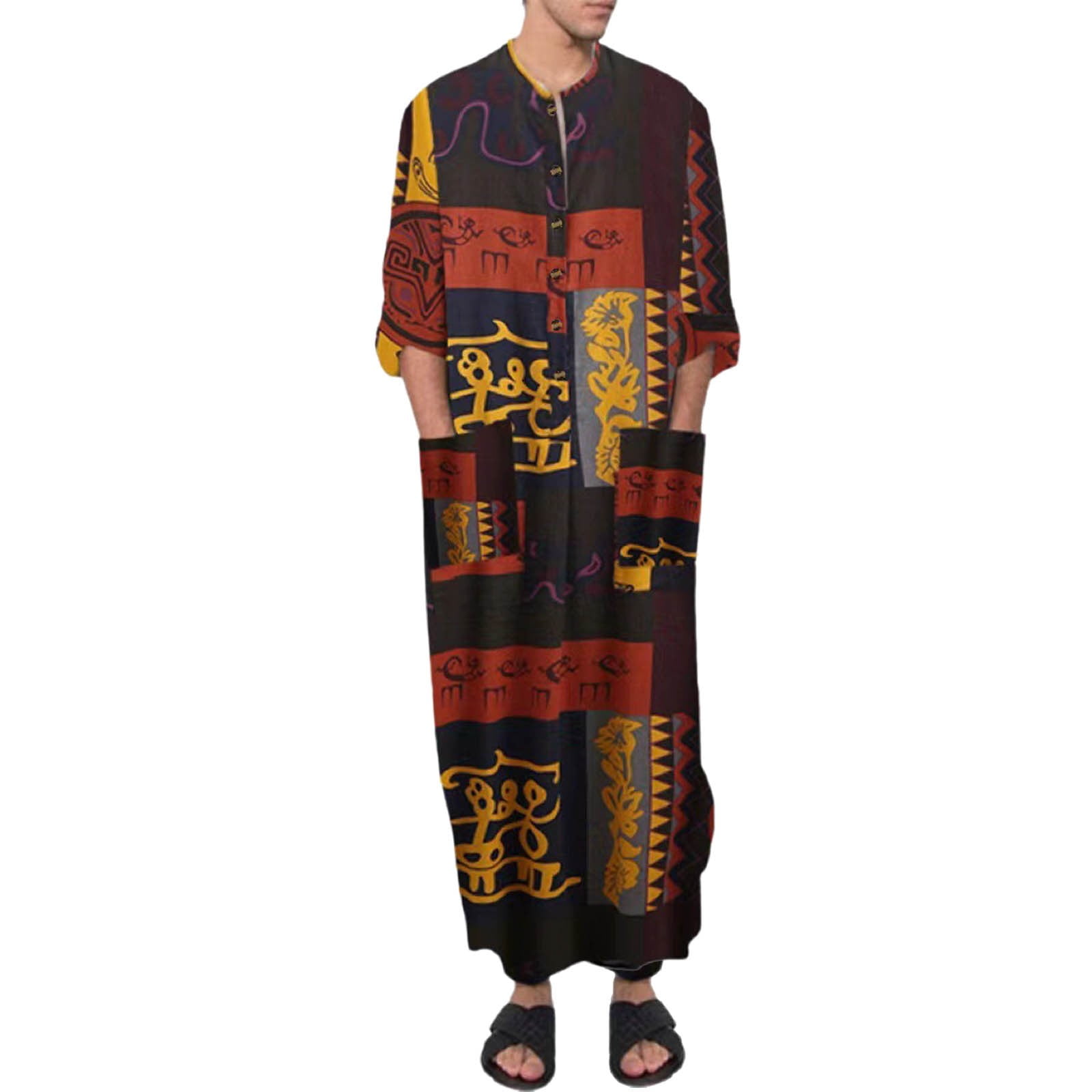 YiHWEI Slim Fit T Shirts for Men Cotton Mens Casual Elephant Ethnic