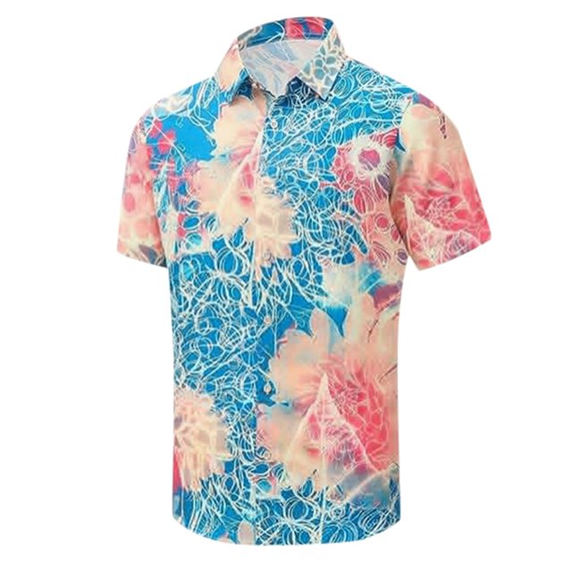 YiHWEI Summer Printed Palmshadow Clothing Beach Casual Short Sleeve ...