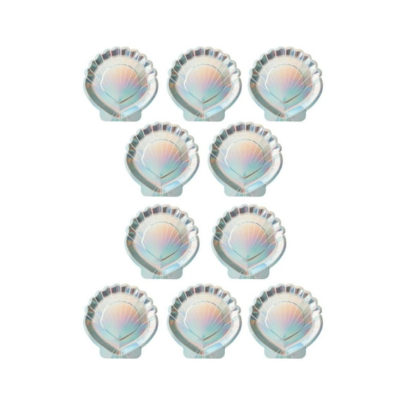 YiJuHui 10pcs Sea Theme Party Plates | Shell Shaped Disposable Dinner Plates | Eco-Friendly & Durable | Perfect for Beach Parties, Birthdays, and Events 18x18cm