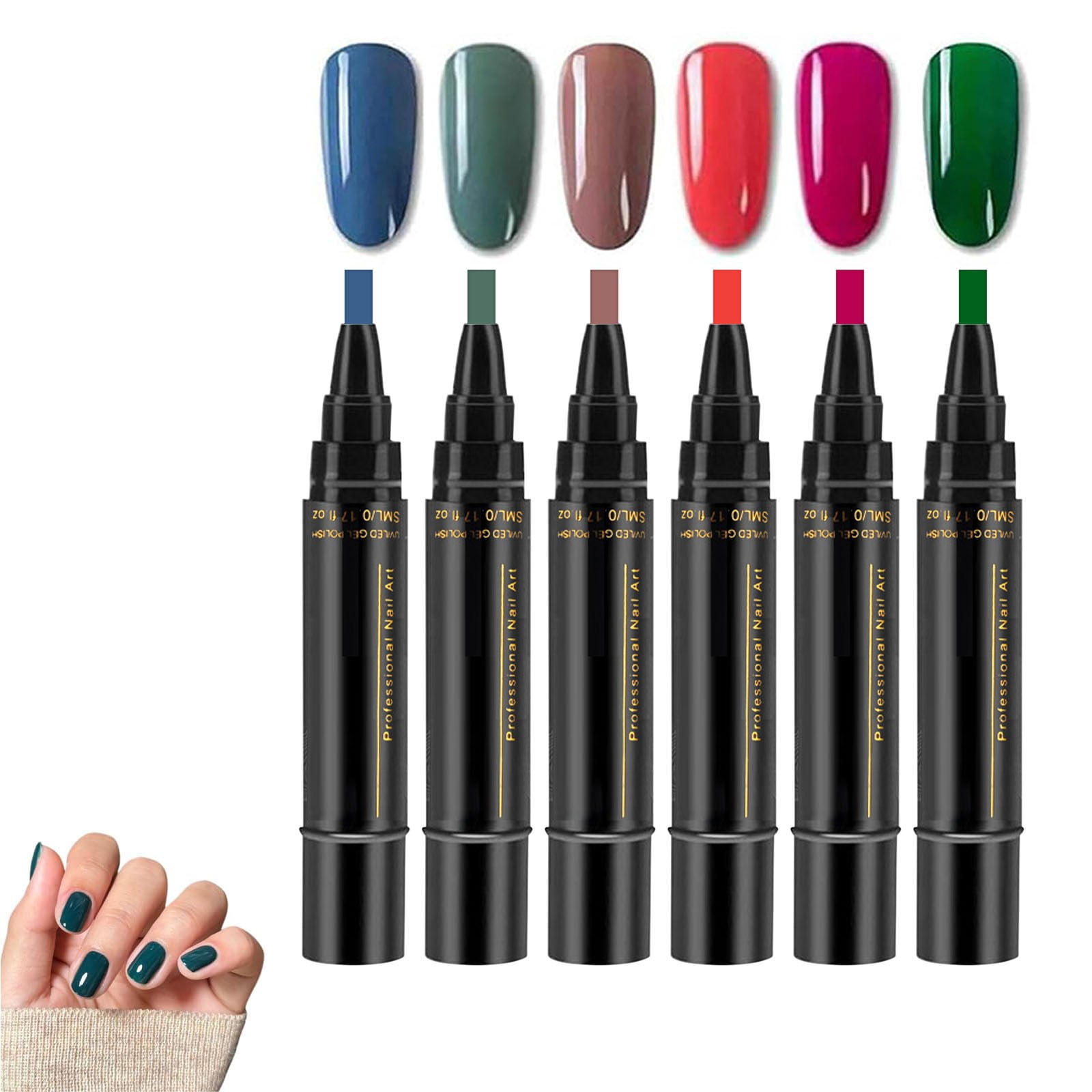 YiJuHui 18pcs Nail Polish Pens, Nail Polish Pens Quick Dry, Gel Polish Pen, NailPolish GelPen, Color NailPolish GelPen for Women, Nails Pens for Nails Art