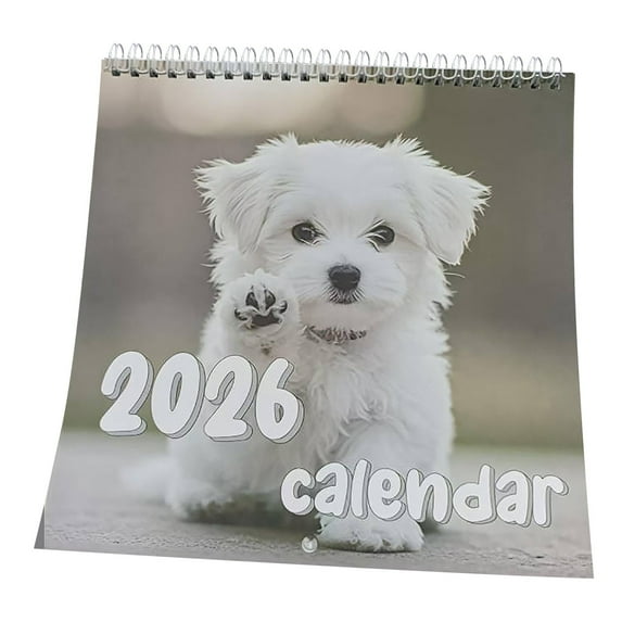 YiJuHui 1pcs 2026 Dog Calendar with Cute Hats - Fun Monthly Wall Calendar for Dog Lovers, Perfect Gift for Home or Office Decor