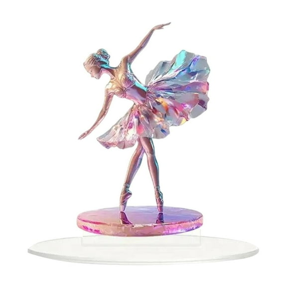 YiJuHui 1pcs 3D Illusion Acrylic Wall Art Decor, Elegant Ballet Dancer & Fairy Themed Modern Home Ornament for Living Room Bedroom Windowsill Display, Unique Gift Idea for Housewarming