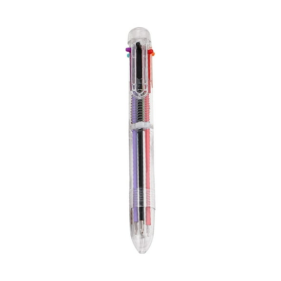 YiJuHui 1pcs 6-in-1 Retractable Multicolor Ballpoint Pen, Smooth Writing Fine Point, Quick-Dry Ink, Office & Home Use, Multifunctional Pen