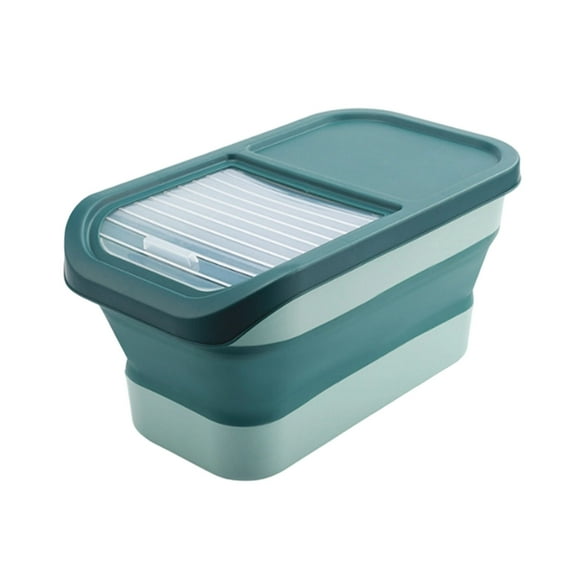 YiJuHui 1pcs Airtight Pet Food Storage Container with Wheels, Foldable Dog Food Bin for Kitchen Pantry Organization, Large Capacity Dry Food Dispenser with Secure Locking Lid