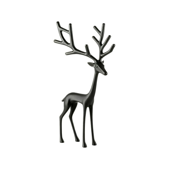 YiJuHui 1pcs Antique Finish European Metal Deer Statue - Weather-Resistant Outdoor Garden Decor, Entryway Accent Sculpture for Porch and Lawn