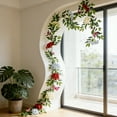 thumbnail image 1 of YiJuHui 1pcs Artificial Flower Vines Rattan Wreath Faux Floral Garland Home Decor for Front Door Wall Table Spring Holiday Wedding Party Decoration, 1 of 6