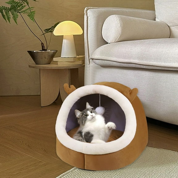 YiJuHui 1pcs Cat Cave Bed House Tent Hideaway Pod for Indoor Cats - Felt Kitten Beds Covered for Ultimate Cozy Comfort