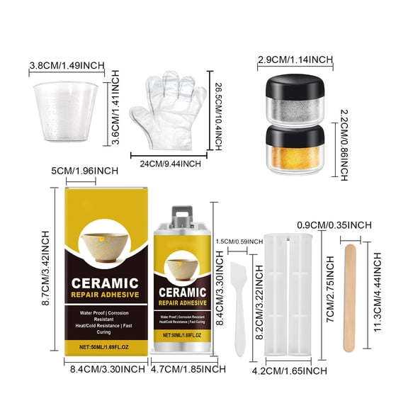 YiJuHui 1pcs Ceramic Repair Kit for Porcelain Glass Fix - Strong Adhesive Bonding Solution - Fast Drying Crack Repair for Home Kitchenware Restoration
