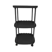 YiJuHui 1pcs Compact Plastic Bedside Table with Storage Shelf, Modern End Table for Small Spaces, Nightstand for Bedroom Living Room Dorm
